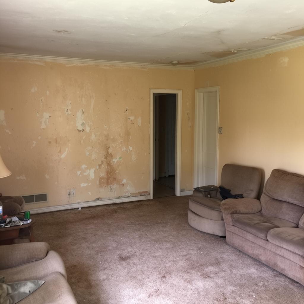 Interior room before painting renovation