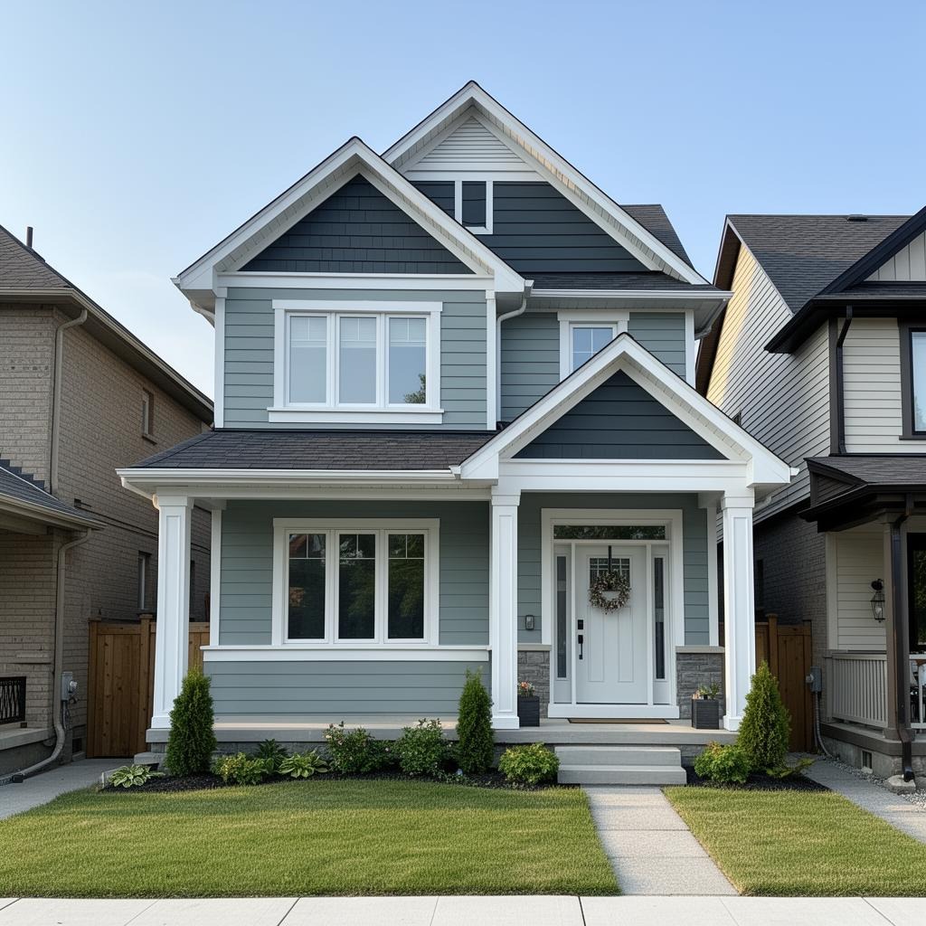 Exterior wall after professional painting